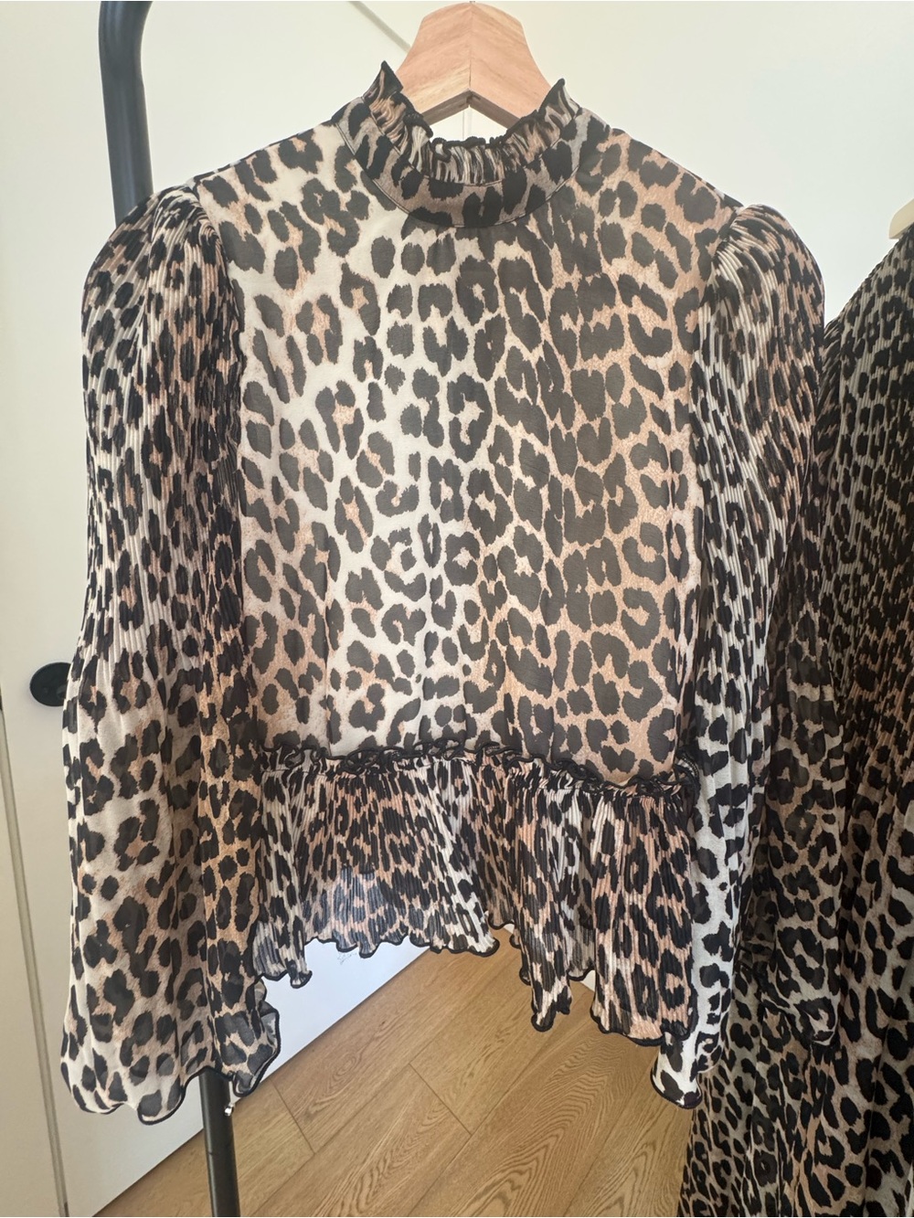 Ganni Georgette Bell Sleeve Top